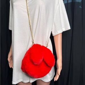 Fluffy Bunny Ear Purse